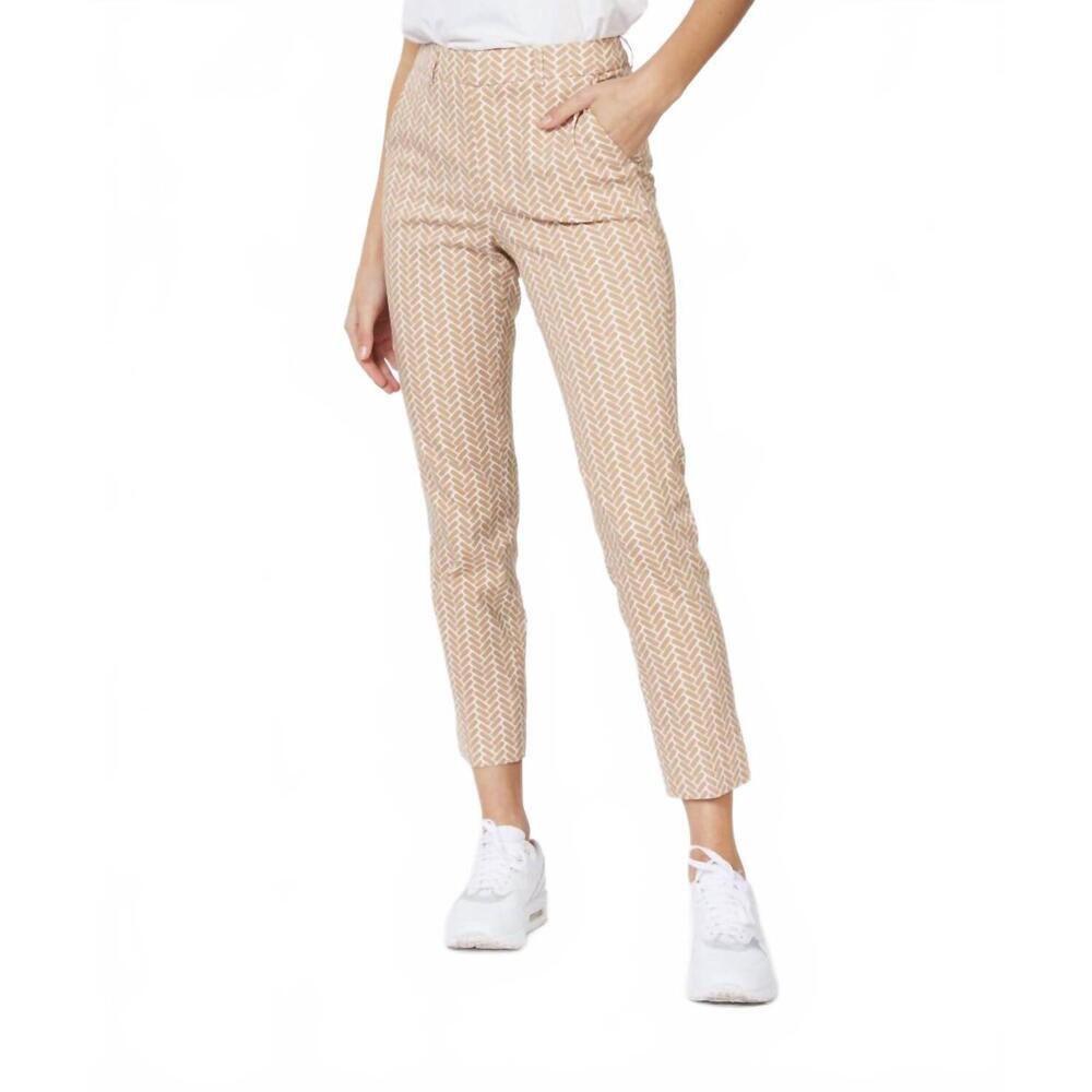 NEW ESQUALO skylar stretch block trousers in sand